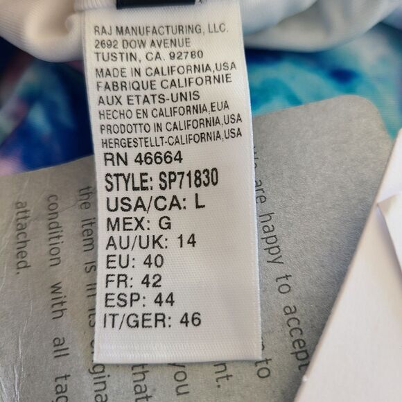 Splendid One Piece Swimsuit Tie Dye Padded Shelf Bra Tummy Control Large - Picture 6 of 10